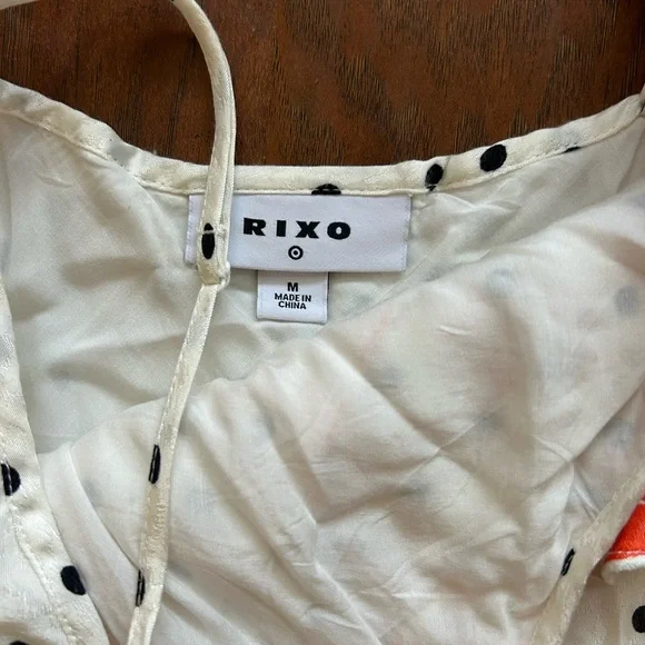 Red and White Cheetah Print Maxi Dress With Black Polka Dots Cocktail Party RIXO - Picture 5 of 8